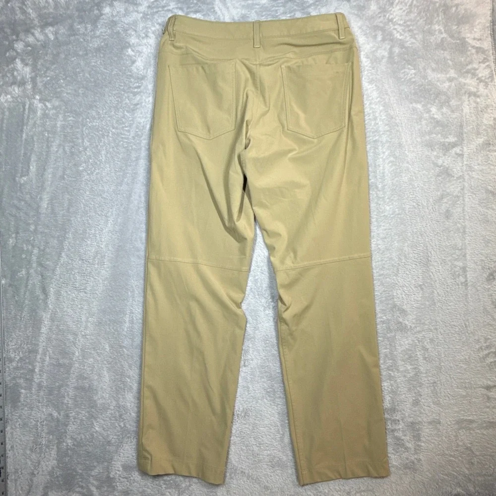 Lululemon Commission Pants Men 34 (Fits 33x30) Tan Khaki Golf Chino Stretch